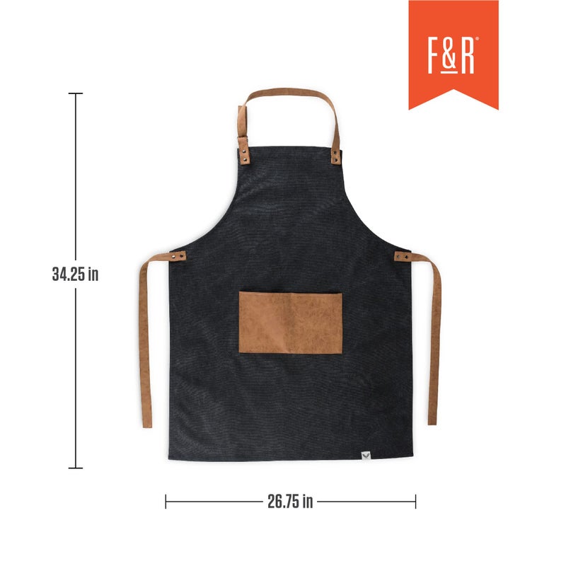 Foster & Rye Grilling Aprons for Men with Pocket, Canvas Cooking Aprons for Men with Adjustable Strap, Mens Chefs BBQ Apron - Image 3